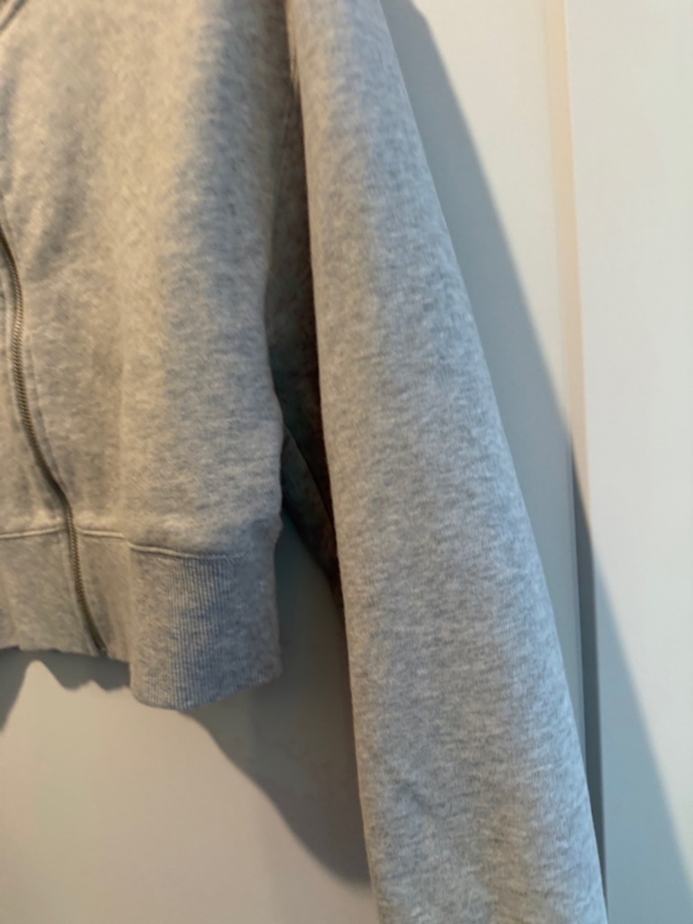 Dynamite Light Gray Cropped Zip Hoodie - Picture 3 of 5